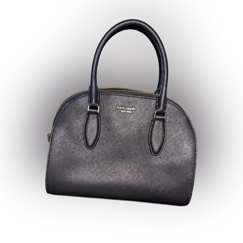 Kate Spade Reiley Medium Dome Satchel – Black Saffiano Leather